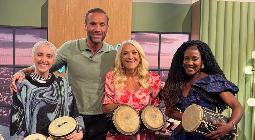 Should kids learn music? Drum teacher Lucy Yates discusses with Calum Best, Vanessa Feltz and Paula Rhone-Adreien (left to right).